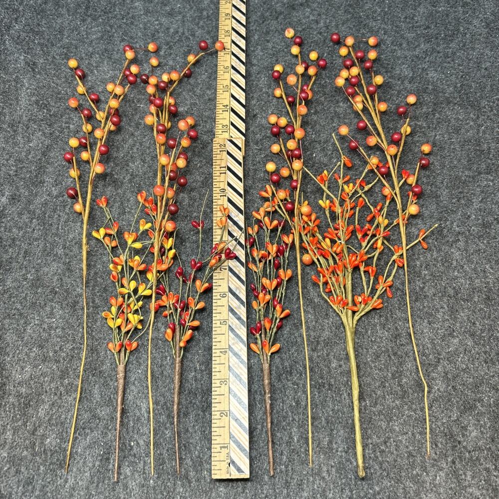 Harvest & Pip Berry Picks 4/each Artificial Floral Picks Autumn Craft Decor - Picture 5 of 5